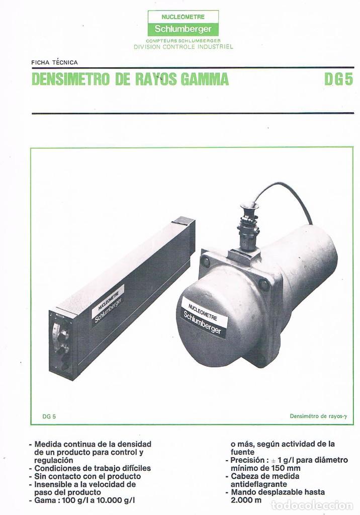 Cat&aacute;logos publicit&aacute;rios: FOLLETO PUBLICITARIO NUCLEOMETRE SCHLUMBERGER DENSIMETRO DE RAYOS GAMMA EXPOQUIMIA 78