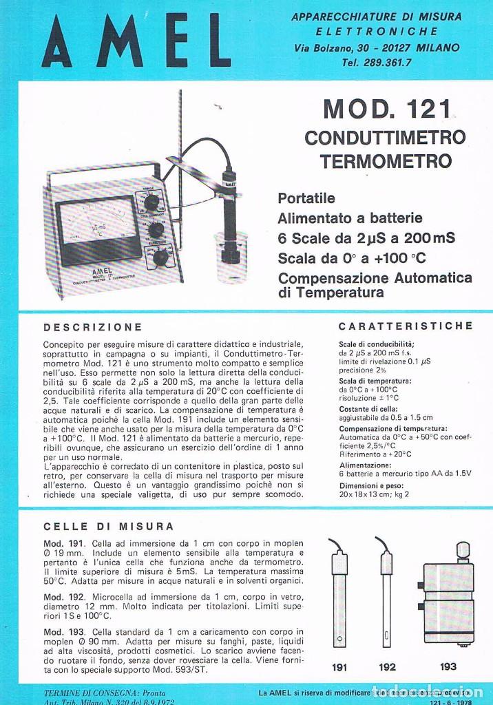 Werbekataloge: FOLLETO PUBLICIDAD EXPOQUIMIA 78 AMEL MODEL 324 PHMETRO MILLIVOLMETRO
