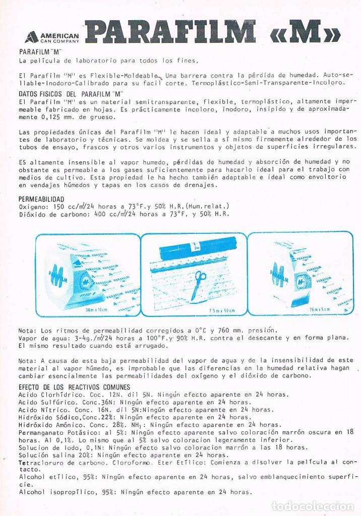 Werbekataloge: FOLLETO PUBLICIDAD EXPOQUIMIA 78 PARAFILM M AMERICAN CAN COMPANY OREJAS Y MAILLO SA