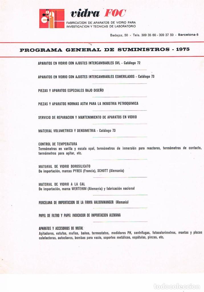 Catalogues publicitaires: FOLLETO PUBLICIDAD EXPOQUIMIA 78 VIDRA FOC PROGRAMA GENERAL DE SUMINISTROS 1975