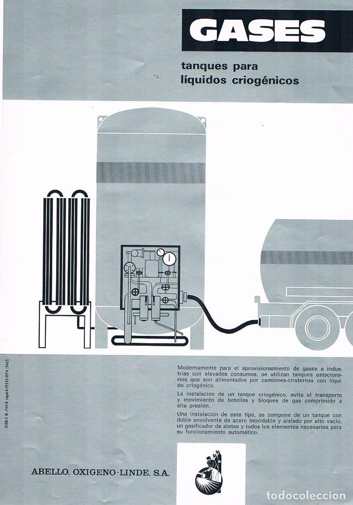 Werbekataloge: FOLLETO PUBLICIDAD EXPOQUIMIA 78 GASES TANQUES PARA LIQUIDOS CRIOGENICOS ABELLO OXIGENO LINDE SA