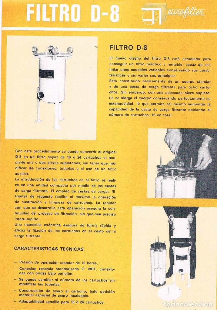 Catalogues publicitaires: FOLLETO PUBLICIDAD EXPOQUIMIA 78 FILTRO D 8 EUROFILTER **
