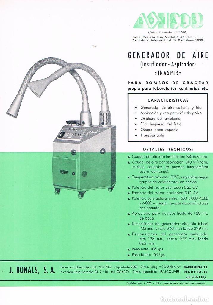 Werbekataloge: FOLLETO PUBLICIDAD EXPOQUIMIA 78 BONALIS GENERADOR DE AIRE INAPIR J BONALS SA **