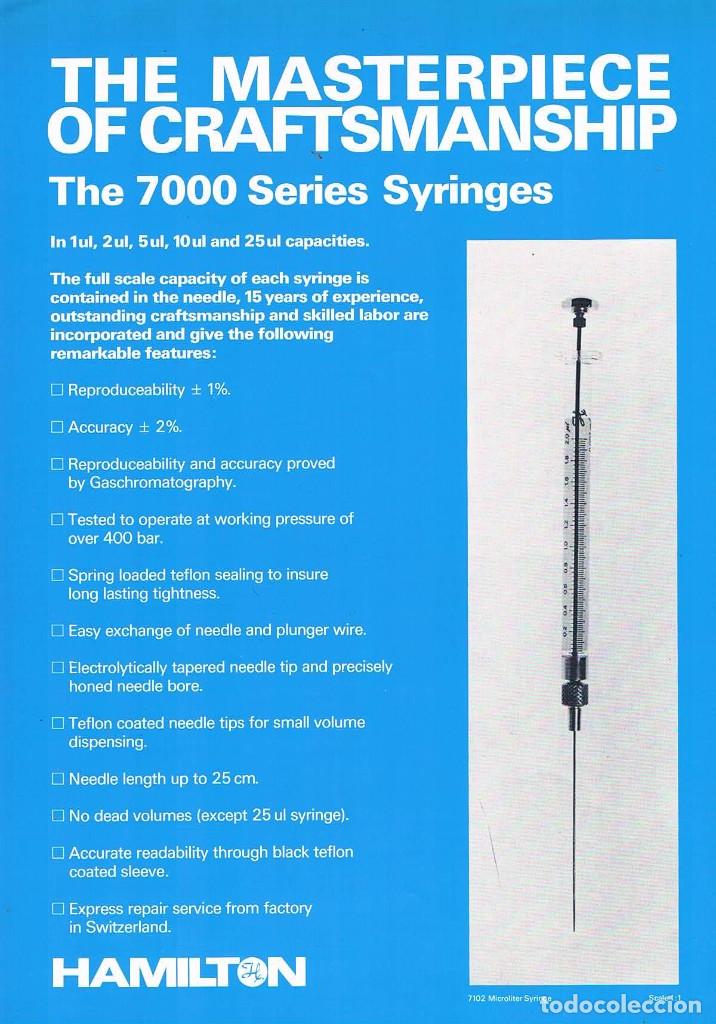 Catalogues publicitaires: FOLLETO PUBLICIDAD EXPOQUIMIA 78 THE 7000 SERIES SYRINGES HAMILTON MICROMESURE XPECTRIX