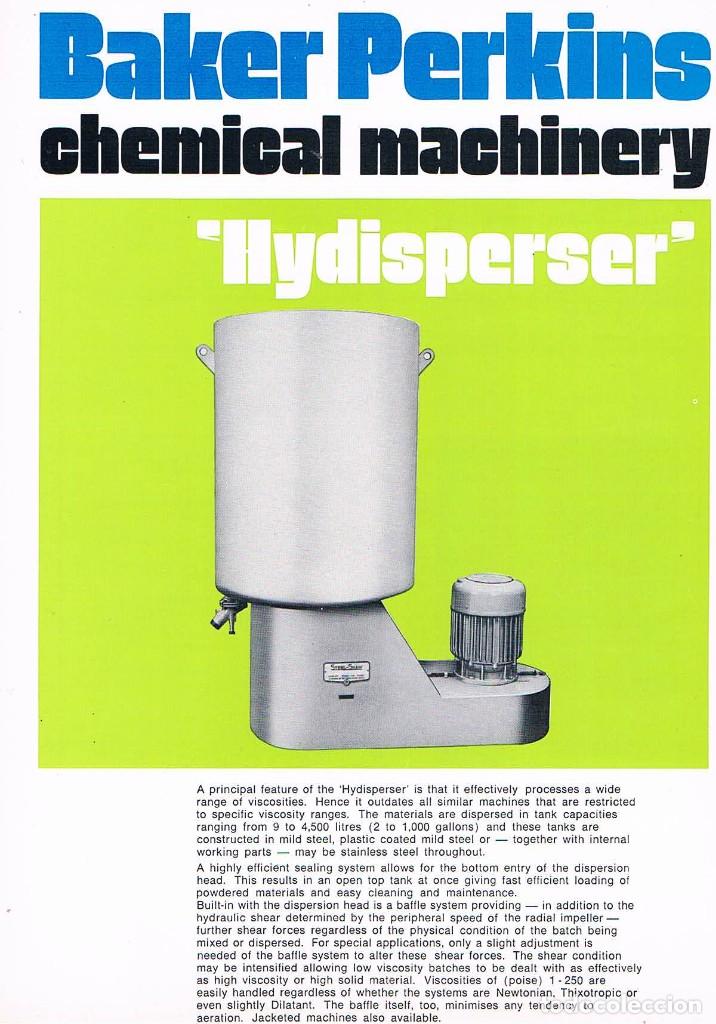 Werbekataloge: FOLLETO PUBLICIDAD EXPOQUIMIA 78 BAKER PERKINS CHEMICAL MACHINERY HYDISPERSER REMY P CHARPENTIER