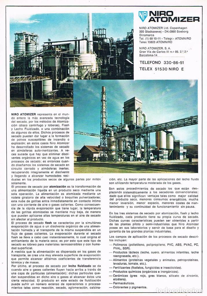 Werbekataloge: FOLLETO PUBLICIDAD EXPOQUIMIA 78 NIRO ATOMIZER **