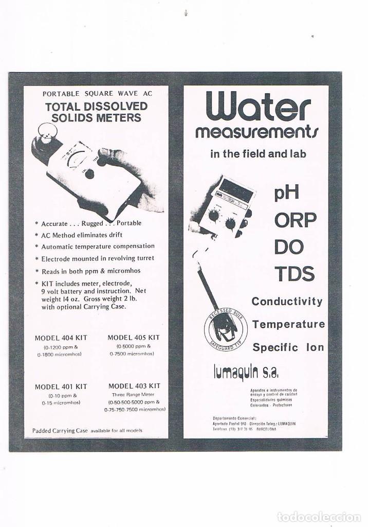 Werbekataloge: FOLLETO PUBLICIDAD EXPOQUIMIA 78 WATER MEASUREMENTS LUMAQUIN SA **