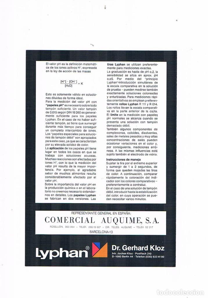 Catalogues publicitaires: FOLLETO PUBLICIDAD EXPOQUIMIA 78 LYPHAN COMERCIAL AUQUIME SA **