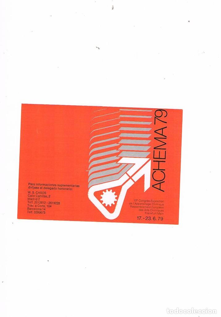 Catalogues publicitaires: FOLLETO PUBLICIDAD EXPOQUIMIA 78 ACHEMA 79 W S CASOS **