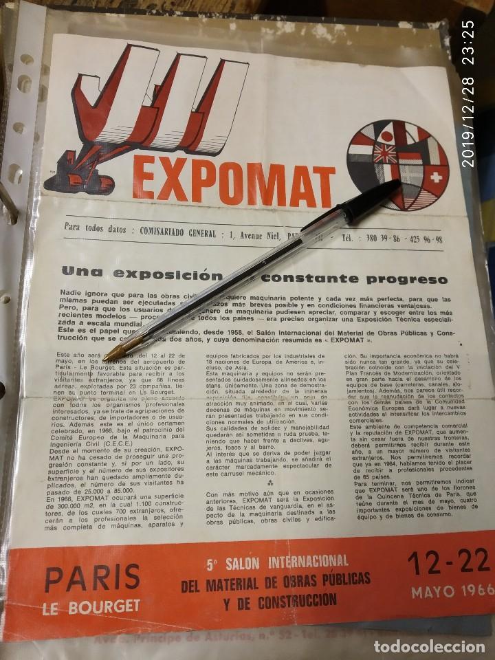 Cat&aacute;logos publicit&aacute;rios: EXPOMAT PARIS LE BOURGET 5&ordm; SALON INTERNACIONAL DE LA CONSTRUCCION 1966.