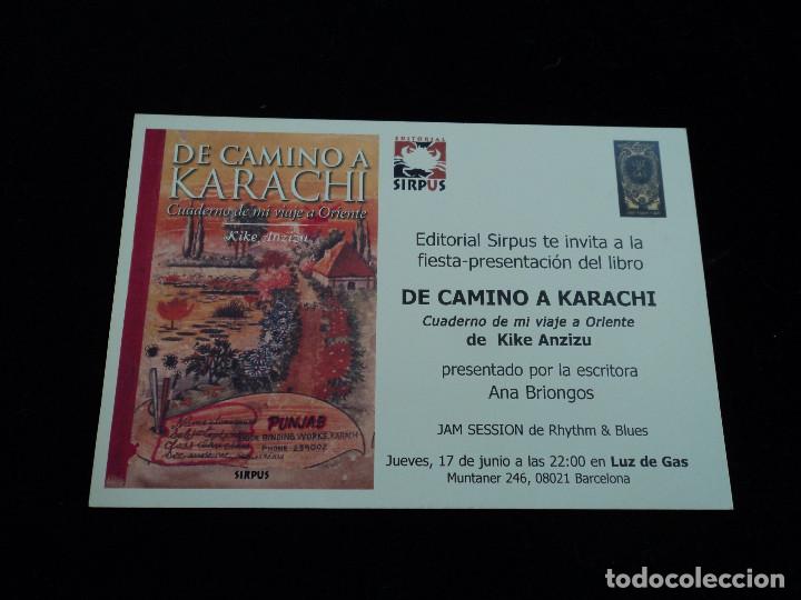 Cat&aacute;logos publicitarios: POSTAL PUBLICITARIA DEL LIBRO DE CAMINO A KARACHI