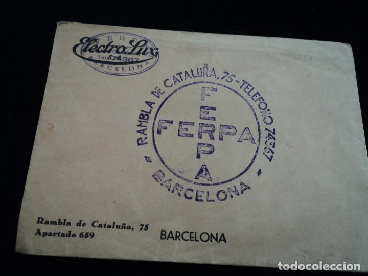 Cat&aacute;logos publicitarios: ANTIGUO SOBRE DE FERPA CON SELLO DE ELECTROLUX