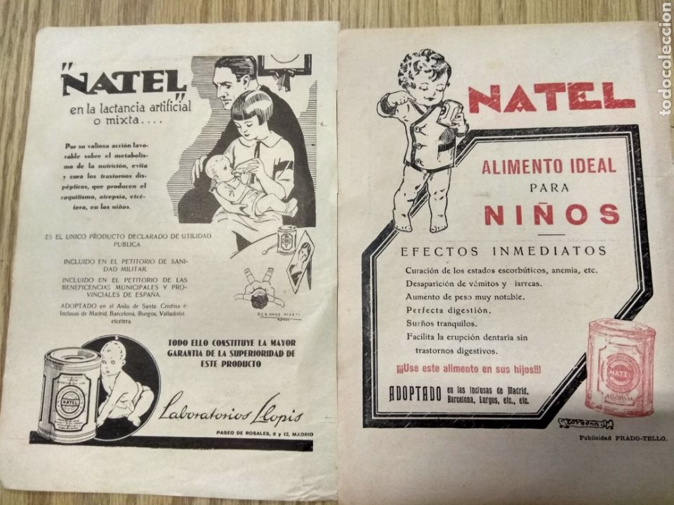 Advertising Catalogs: NATEL-LOTE DE DOS HOJAS PUBLICITARIAS REVISTA BLANCO Y NEGRO 1928