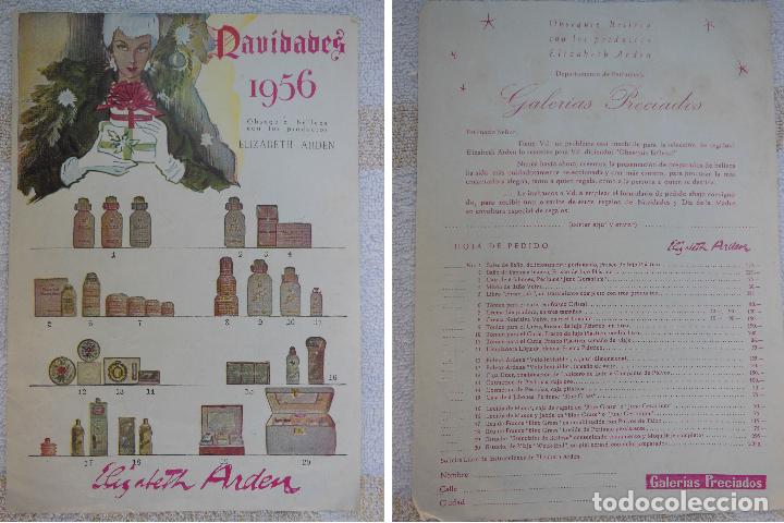 Cataloghi pubblicitari: HOJA DE PEDIDO ELIZABETH ARDEN. Navidades 1956. GALER&Iacute;AS PRECIADOS