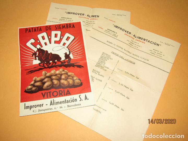 Werbekataloge: Antiguo Folleto D&iacute;ptico y Tarifas de Precios de C.A.P.A. Vitoria Patata de Siembra por IMPROVER