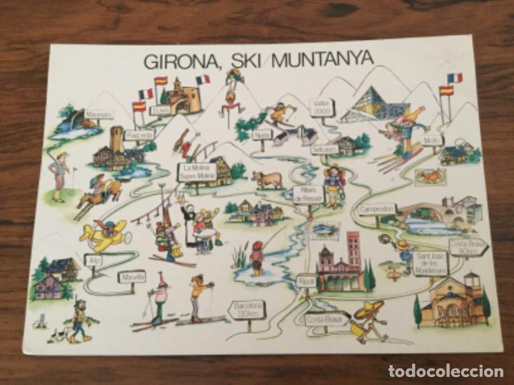 Cat&aacute;logos publicitarios: POSTAL PUBLICITARIA ESQUI GIRONA ESTACIONES. MOLINA, MASELLA, VALTER 2000, NURIA, 1980