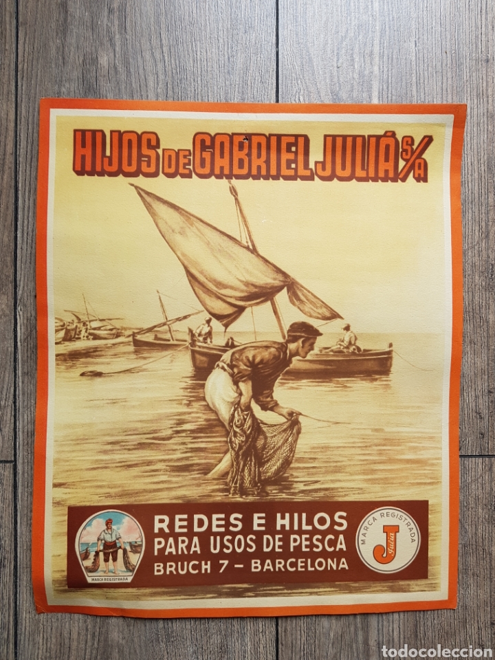Cat&aacute;logos publicitarios: CARTEL ANTIGUO CALENDARIO HOJOS DE GABRIEL JULI&Aacute; S/A