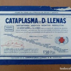 Catálogos publicitarios: SOBRE CATAPLASMA ASEPTICA DOCTOR LLENAS CALLE ARAGON BARCELONA 1935