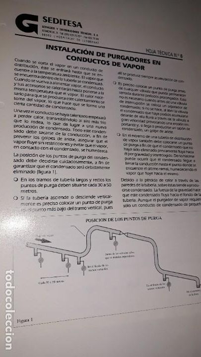 Catalogues publicitaires: HOJA T&Eacute;CNICA 6 CARTEL INSTALACI&Oacute;N PURGADORES CONDUCTO VAPOR POSICI&Oacute;N ESQUEMA SEDITESA ARRASTRE