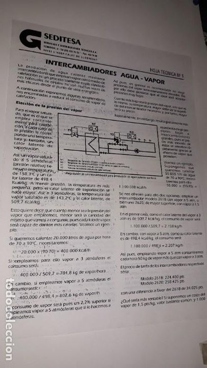 Advertising Catalogs: HOJA T&Eacute;CNICA 1 INTERCAMBIADORES AGUA VAPOR ELECCI&Oacute;N PRESI&Oacute;N EJEMPLO PR&Aacute;CTICO V&Aacute;LVULA REDUCTORA