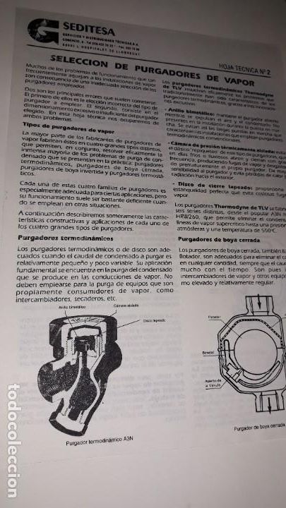 Catalogues publicitaires: HOJA T&Eacute;CNICA 2 SELECCI&Oacute;N PURGADORES VAPOR ELECCI&Oacute;N TIPOS TERMODIN&Aacute;MICO BOYA ANILLO FIGURAS PRESI&Oacute;N