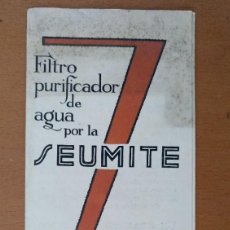Catálogos publicitarios: TRIPTICO PUBLICIDAD FILTRO AGUA SEUMITE ZERWAT CALLE TRAFALGAR BARCELONA. Lote 198640357