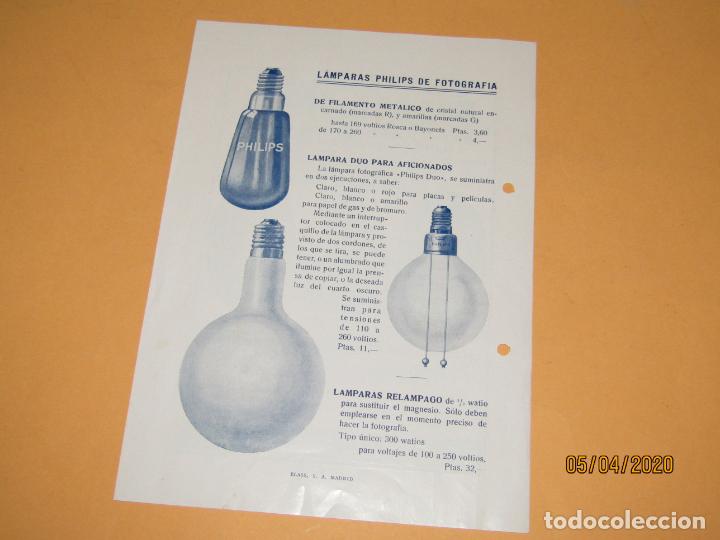 Werbekataloge: Folleto Impreso a Doble Cara Publicidad de L&aacute;mparas Arboles de Noel de PHILIPS - A&ntilde;o 1920s.