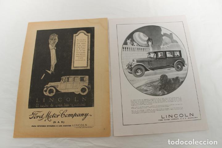 Catalogues publicitaires: 2 HOJAS DE PUBLICIDAD COCHES FORD MOTOR COMPANY, BARCELONA, LINCOLN, A&Ntilde;OS 20, REVISTA BLANCO Y NEGRO