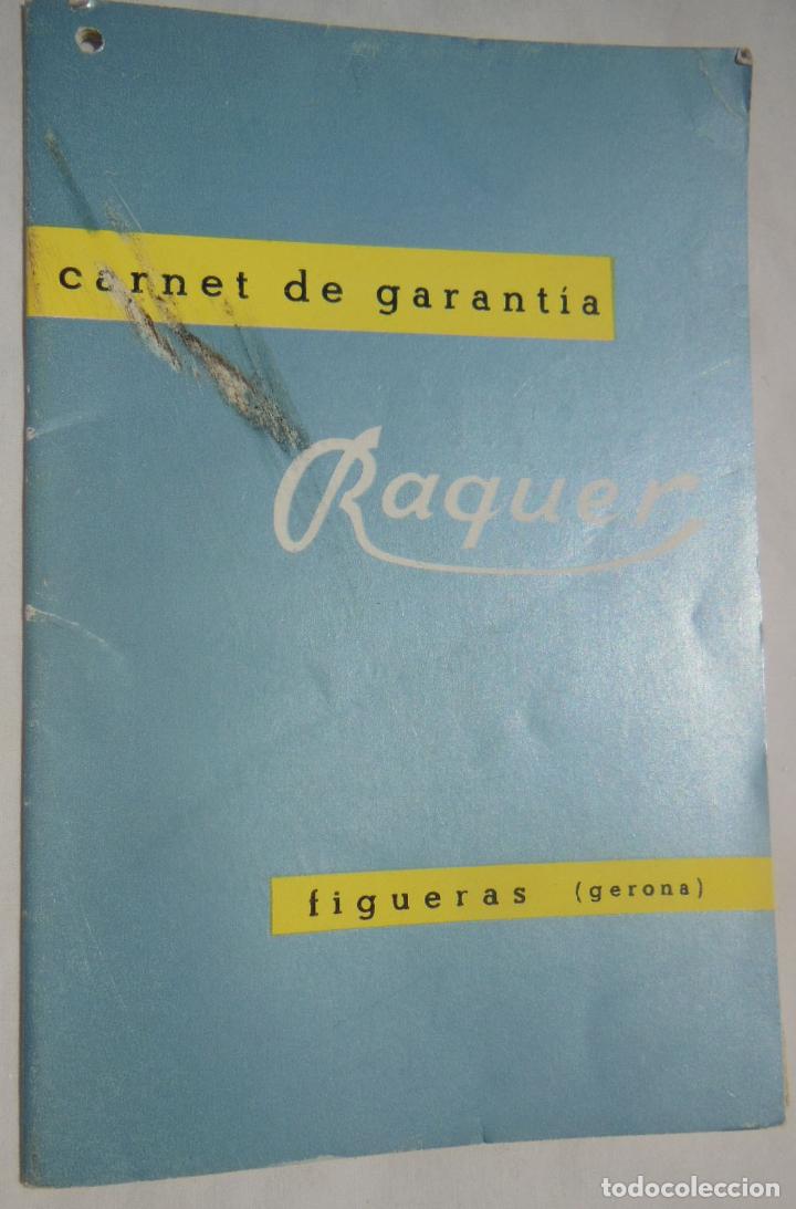 Cataloghi pubblicitari: CARNET DE GARANT&Iacute;A RAQUER. Figueras (Gerona)