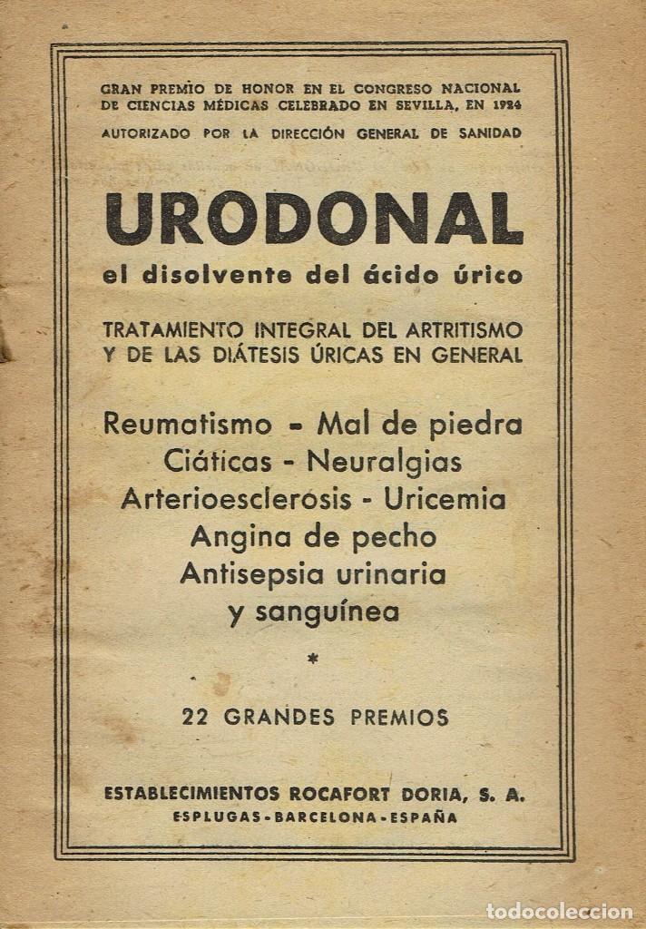 Advertising Catalogs: URODONAL. EL DISOLVENTE DEL &Aacute;CIDO &Uacute;RICO. A&Ntilde;O &iquest;?.(MENORCA VR)