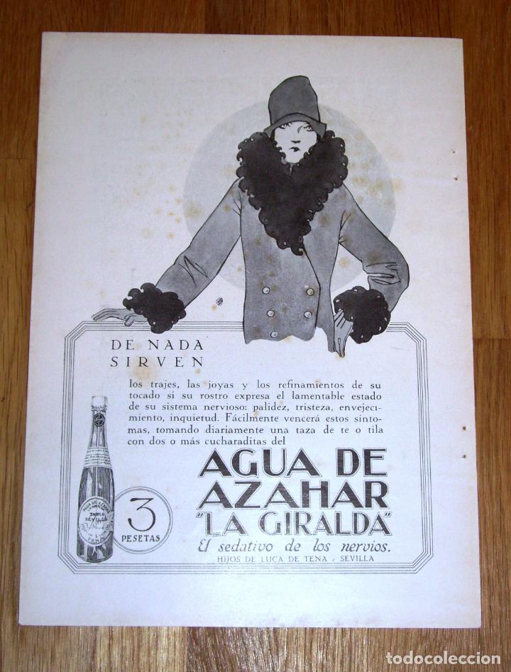 Werbekataloge: RECORTE - HOJA - PUBLICIDAD. Agua de Azahar 'La Giralda' : El sedativo de los nervios. - 1927