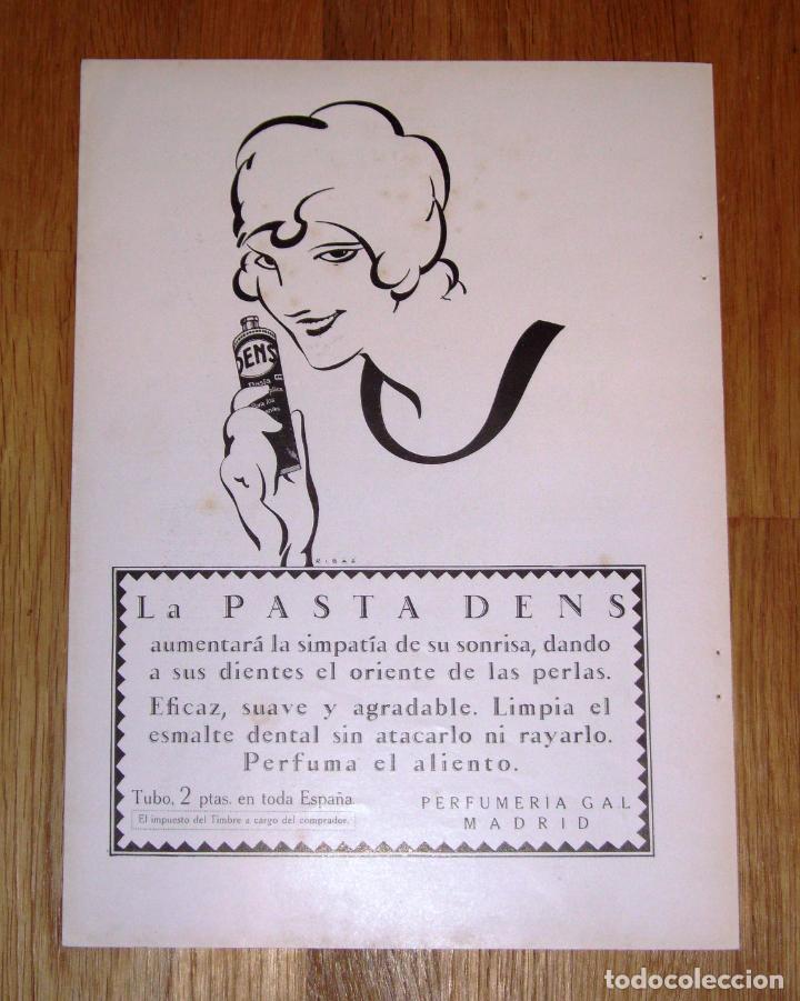Cat&aacute;logos publicit&aacute;rios: RECORTE - HOJA - PUBLICIDAD. Pasta Dens / Perfumer&iacute;a Gal, Madrid. - 1927