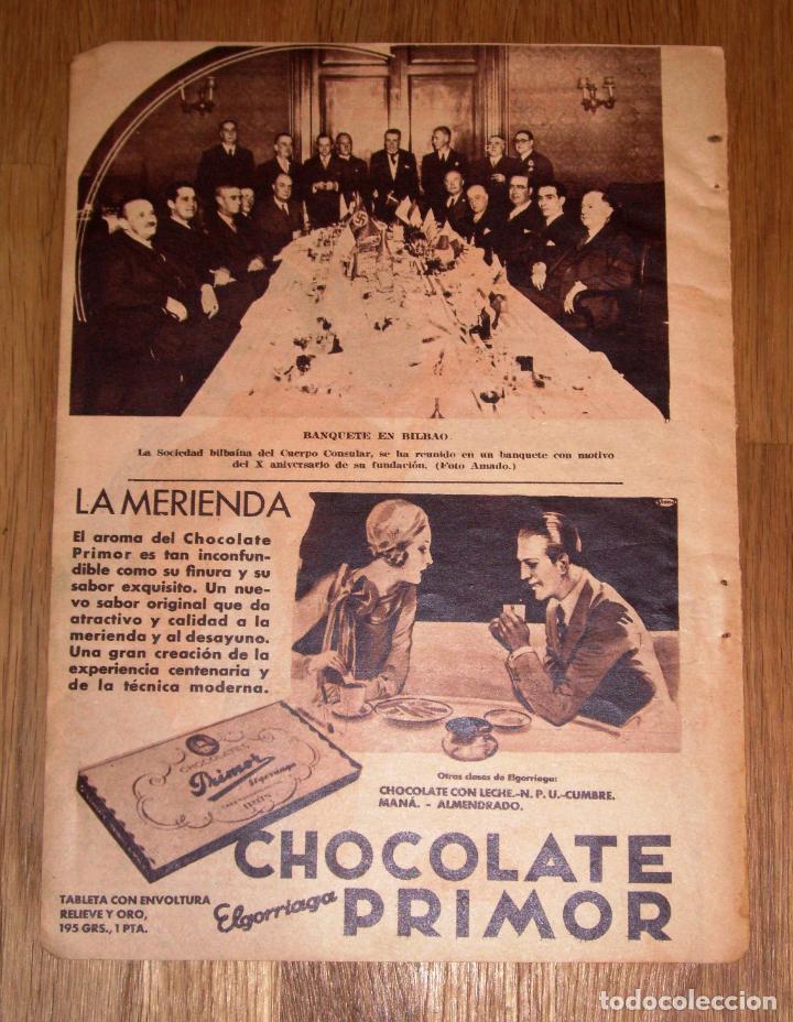 Werbekataloge: RECORTE - HOJA - PUBLICIDAD. Chocolate Primor / Elgorriaga. - 1934