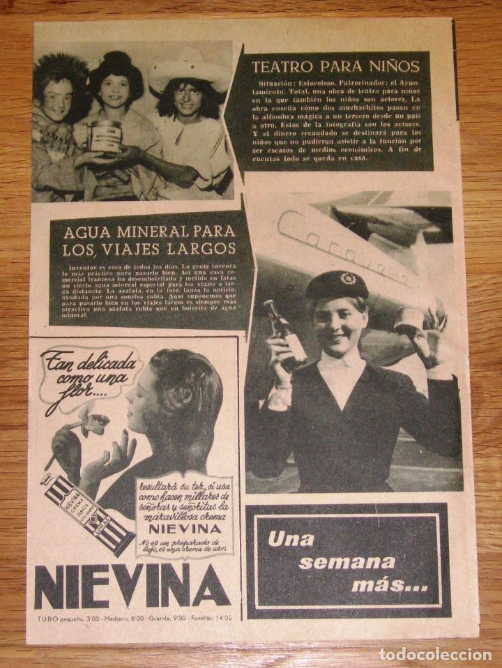 Cat&aacute;logos publicit&aacute;rios: RECORTE - HOJA - PUBLICIDAD. Crema Nievina [Recuadro]. - 1959