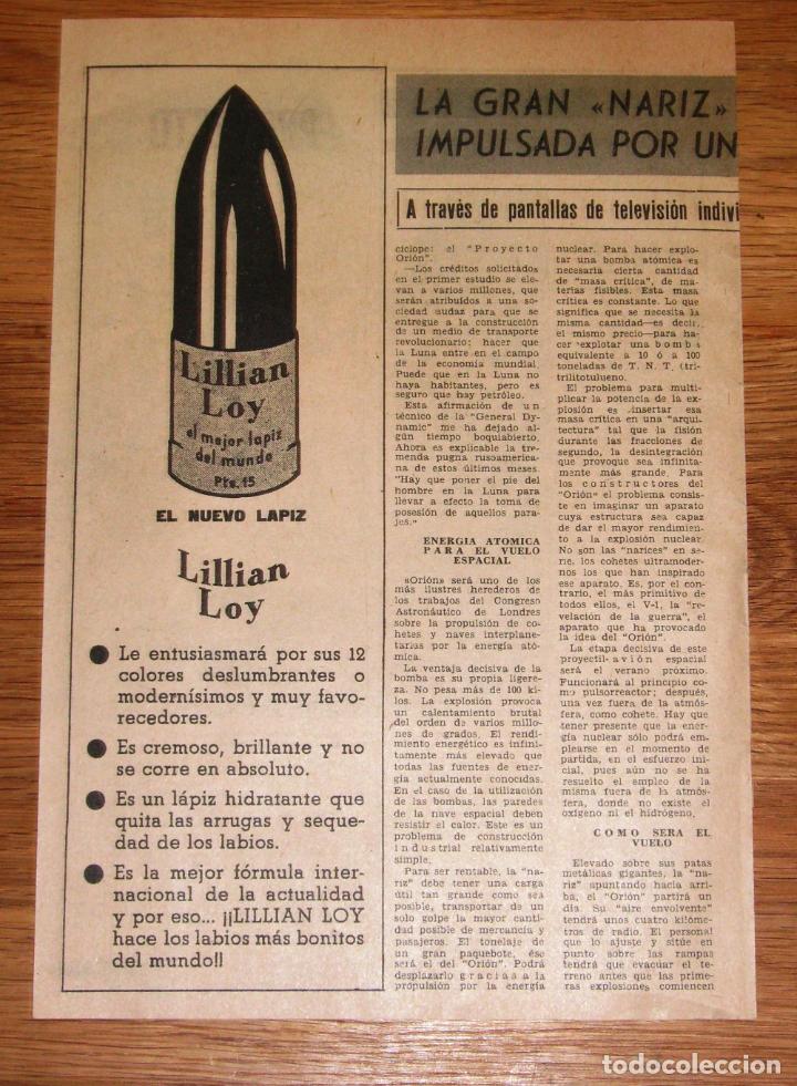 Werbekataloge: RECORTE - HOJA - PUBLICIDAD. El nuevo l&aacute;piz de Lillian Loy [Recuadro]. - 1959