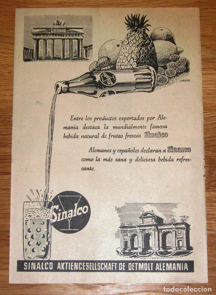 Werbekataloge: RECORTE - HOJA - PUBLICIDAD. Sinalco / Aktiencesellschaft de Detmolt, Alemania. - 1959
