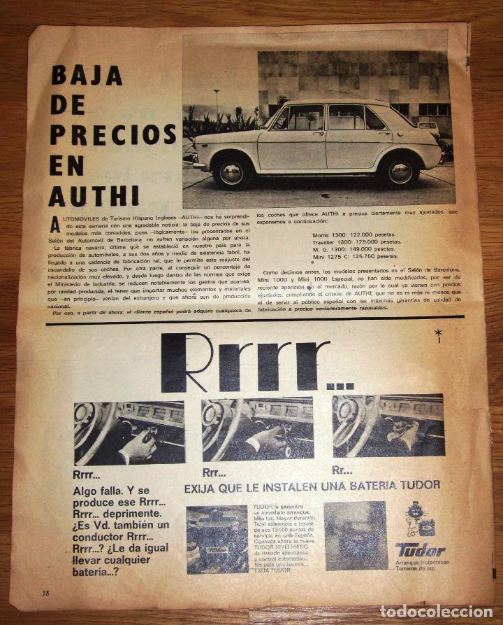 Cat&aacute;logos publicit&aacute;rios: RECORTE - HOJA - PUBLICIDAD. Baja de precios en Authi ; Bater&iacute;as Tudor. - 1969