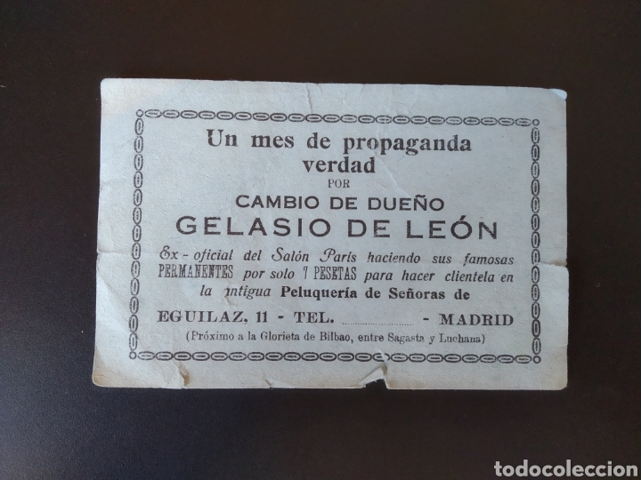 Catalogues publicitaires: TARJETA PUBLICIDAD PELUQUER&Iacute;A SE&Ntilde;ORAS MADRID