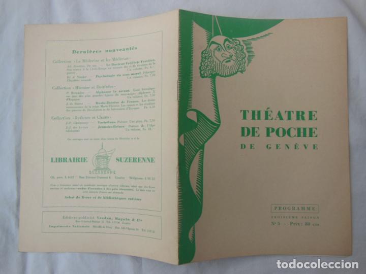 Cat&aacute;logos publicitarios: TH&Eacute;ATRE DE POCHE DE GEN&Egrave;VE. Programme. Troisieme Saison n&ordm; 5. 1950