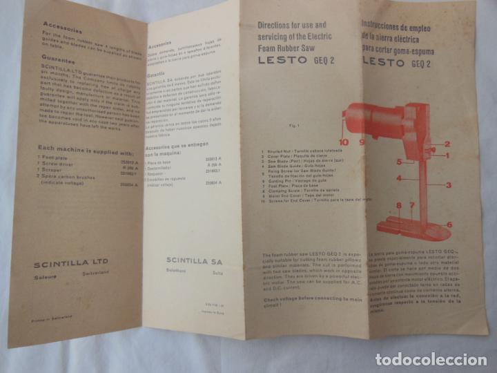 Cat&aacute;logos publicitarios: LESTO GEQ2 Sierra El&eacute;ctrica. SCINTILLA SA
