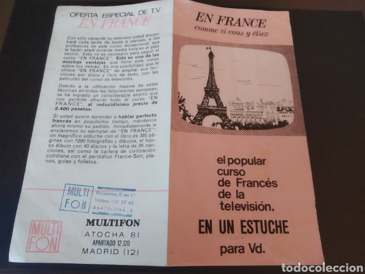 Catalogues publicitaires: CAT&Aacute;LOGO PUBLICIDAD TRIPTICO CURSO FRANC&Eacute;S MULTIFON BARCELONA MADRID