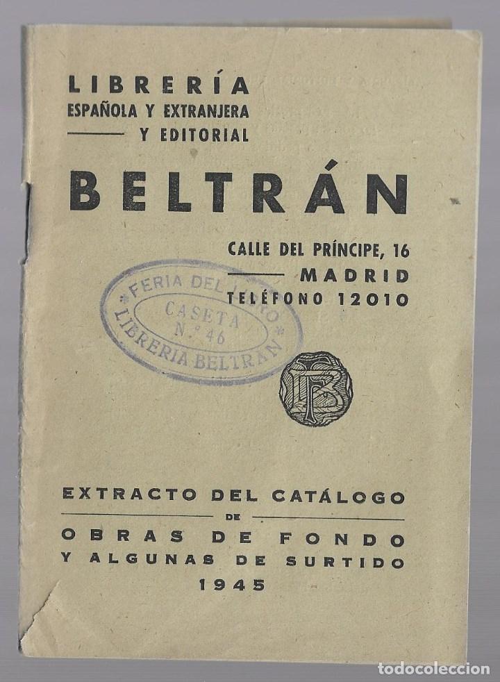 Cat&aacute;logos publicit&aacute;rios: CATALOGO DE S/p . LIBRERIA BELTRAN - DE 1.945