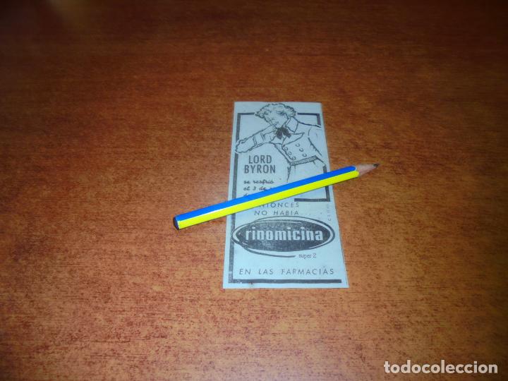 Cat&aacute;logos publicitarios: PUBLICIDAD 1960: RINOMICINA, LORD BYRON S ERESFRI&Oacute; EL 3 DE ENERO DE 1812, ENTONCES NO HAB&Iacute;A RINOMICI