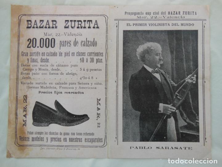 Cataloghi pubblicitari: PABLO SARASATE. PUBLICIDAD BAZAR ZURITA. VALENCIA