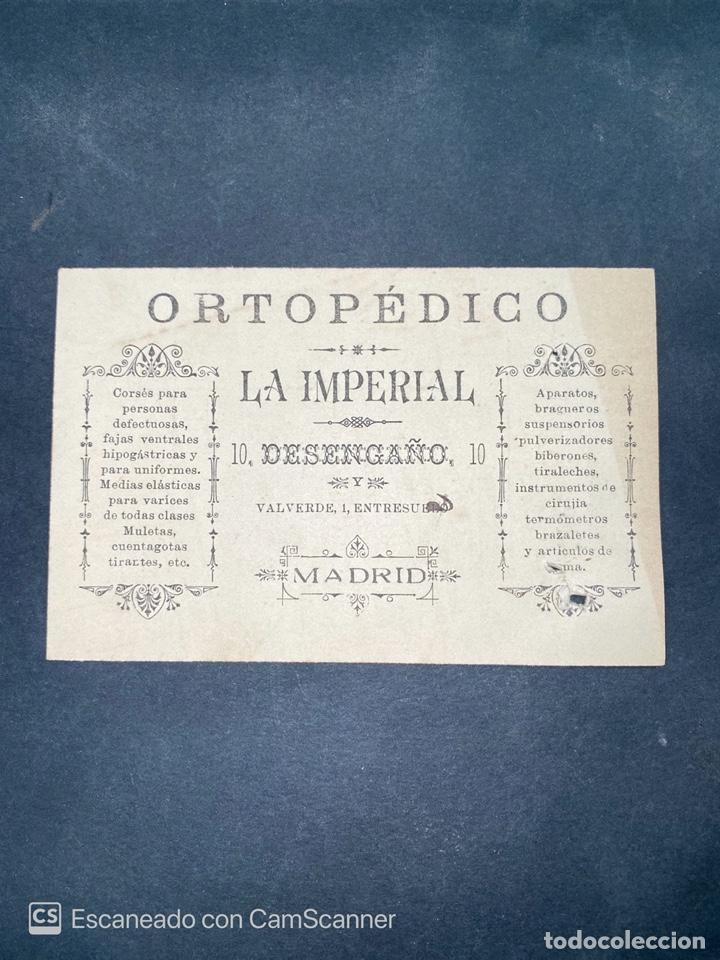Catalogues publicitaires: TARJETA PUBLICITARIA. ORTOPEDICO. LA IMPERIAL. GRAN FABRICA DE CORSES Y FAJAS. MADRID, 1899. VER