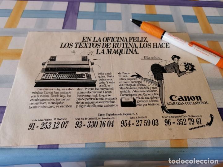 Cat&aacute;logos publicitarios: MAQUINA ELECTR&Oacute;NICA DE ESCRIBIR CANON ANTIGUO ANUNCIO PUBLICIDAD REVISTA 1983