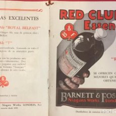 Catálogos publicitarios: CATALOGO BARNETT & FOSTER ESENCIAS RED CLUB DESTILADORES DESDE 1895. Nº 1933