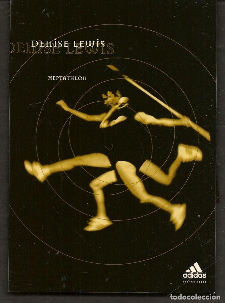 Cat&aacute;logos publicitarios: POSTALES PUBLICITARIAS: DENISE LEWIS. ADIDAS. (P/C53)