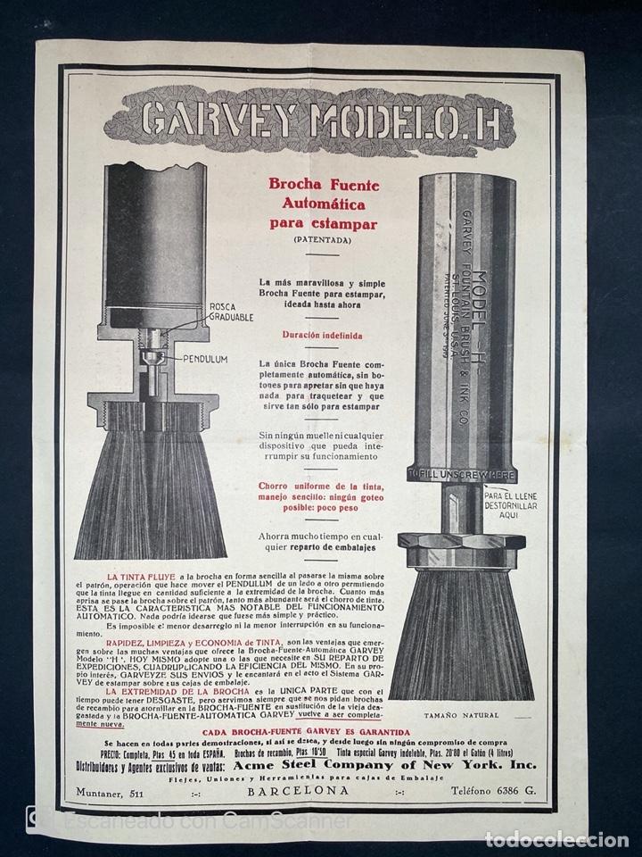 Catalogues publicitaires: FOLLETO PUBLICITARIO. GARVEY. BROCHAS. MARCADOR FUENTE.