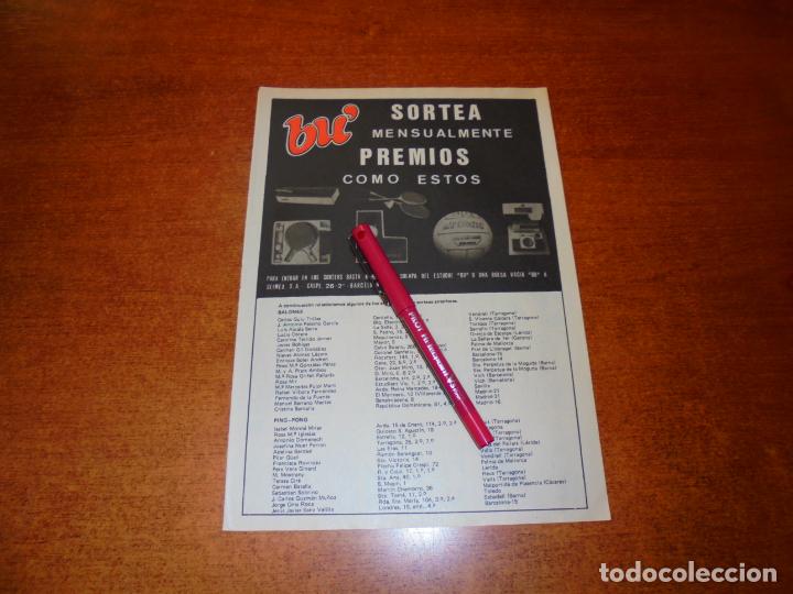 Cat&aacute;logos publicitarios: PUBLICIDAD DE 1975: PEGAMENTO B&Uacute;. RESULTADO SORTEOS ANTERIORES.